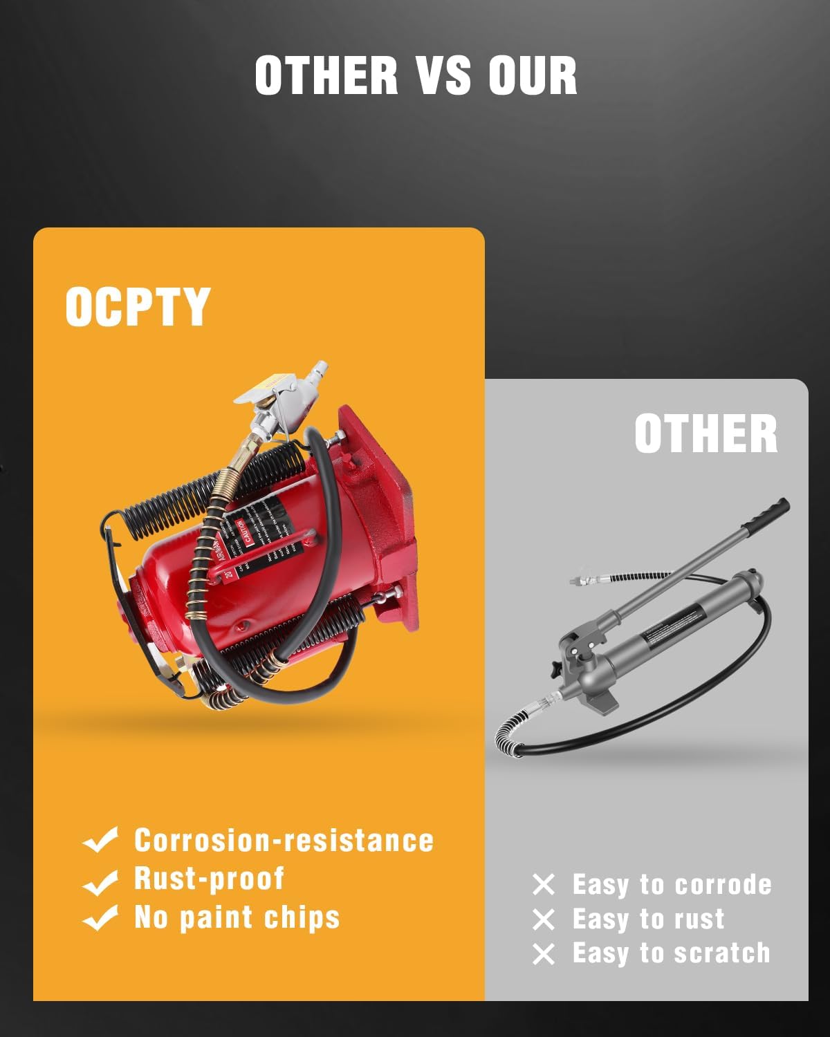 OCPTY 20 Ton Pneumatic Air Hydraulic Bottle Jack 40000 LBS Heavy Duty Auto Truck Travel Trailer Repair Lift Red with Manual Hand Pump