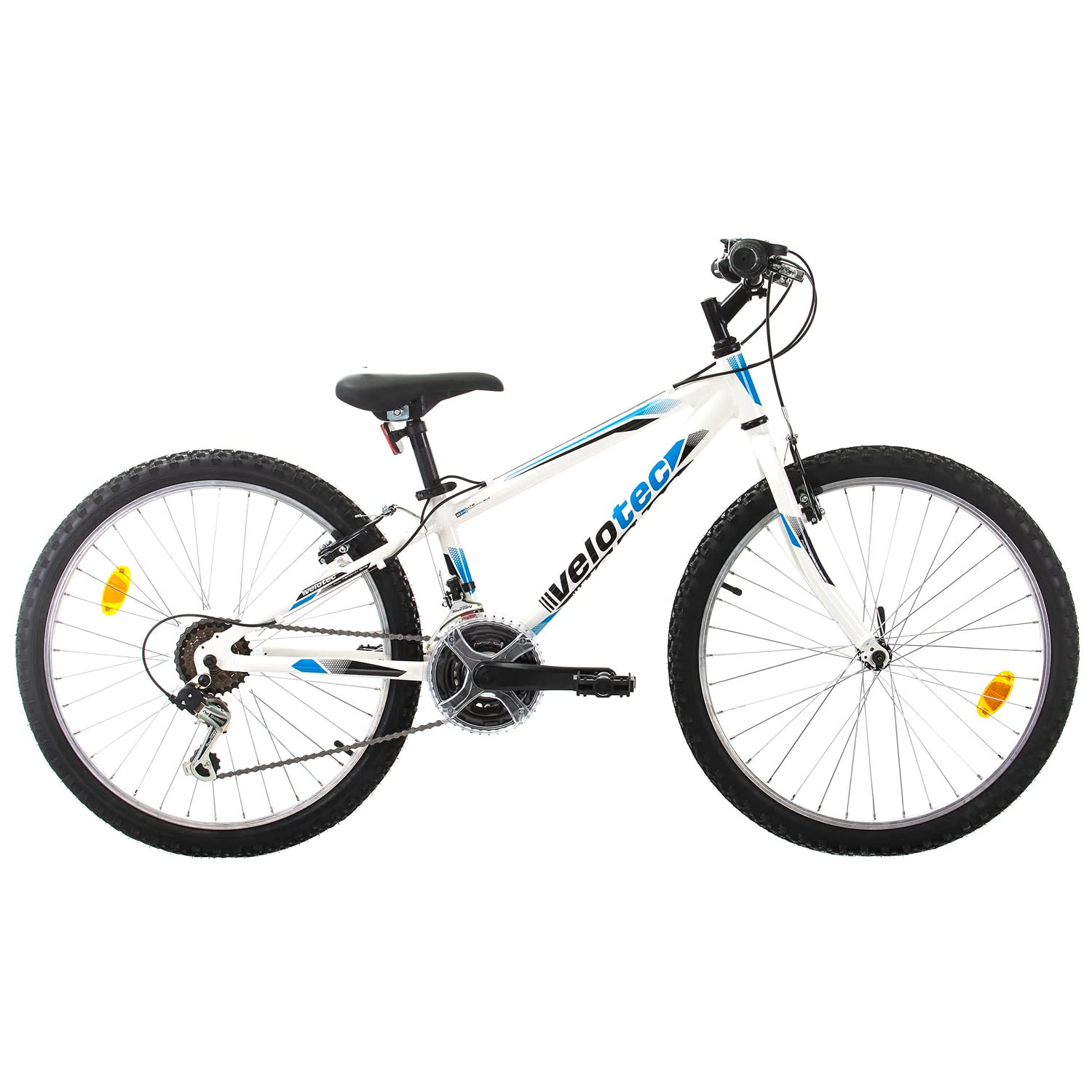 Multibrand Distribution Probike Tempo 24 Zoll Fahrrad Mountainbike ALU  Rahmen 18 Gang fr Jungen, Mdchen geeignet ab 130 cm - 155 cm (Wei Blau,  279) : Amazon.de: Sport & Freizeit