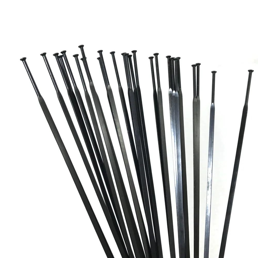 DMLAYHP 12pcs/lot Spokes Straight Pull Stainless Steel 14G Black Wheel Part Road(266mm)