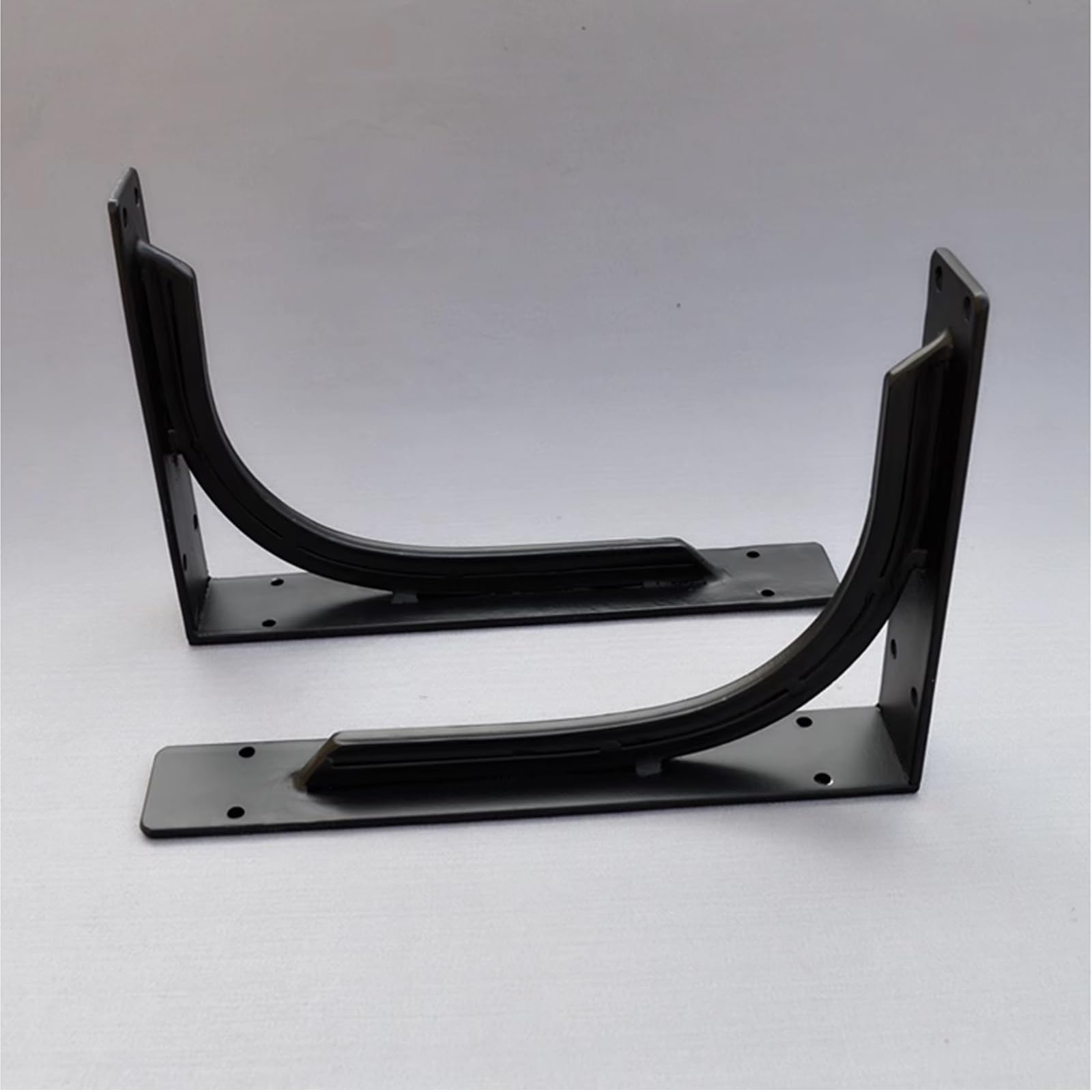 Soportes para estantes resistentes, soportes para estanterías flotantes montados en la pared, soportes triangulares de metal con ángulo de 90 grados para cocina, sala de estar, negro, paquete de 2 (9