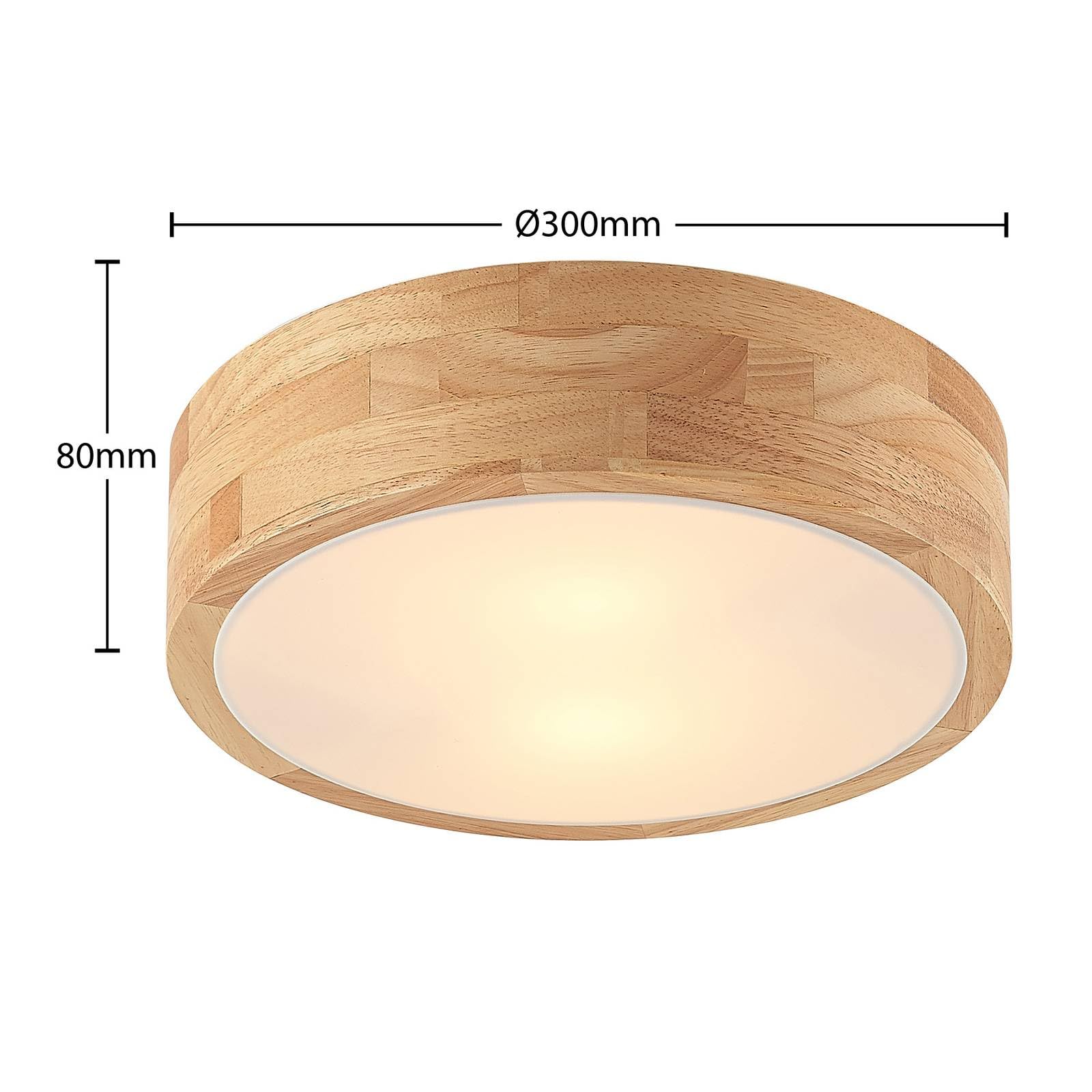 Lindby Deckenlampe Tanju (Landhaus, Vintage Rustikal) aus Holz (2 flammig E27) - Deckenleuchte Lampe Wohnzimmerleuchte