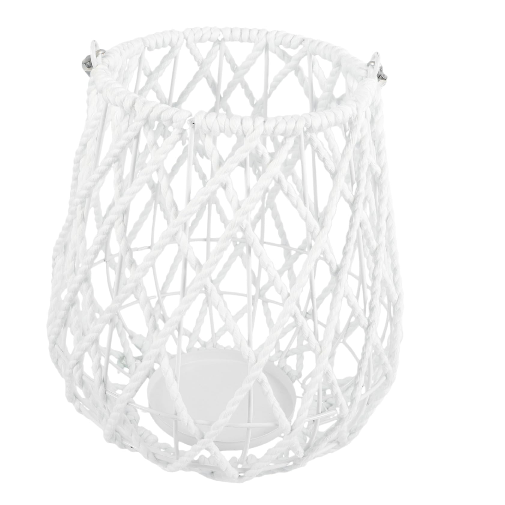 EXCEART Lampada a intrecciata vimini annata portacandele vintage lanterne a candela per interni lumini a forma di lanterna intrecciata Ornamenti per soggiorno ferro da stiro bianca
