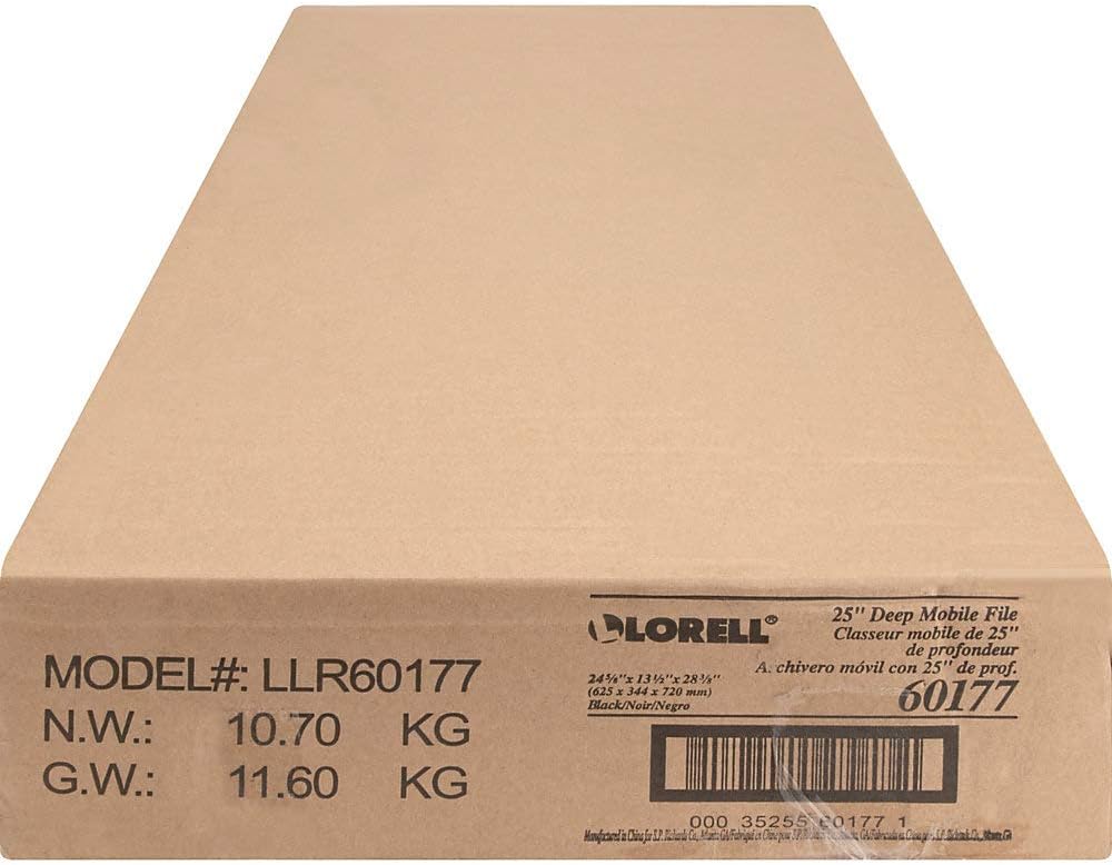 Lorell Standard Lock Mobile File Black 28.35" x 16.54" x 6.50" : Office Products