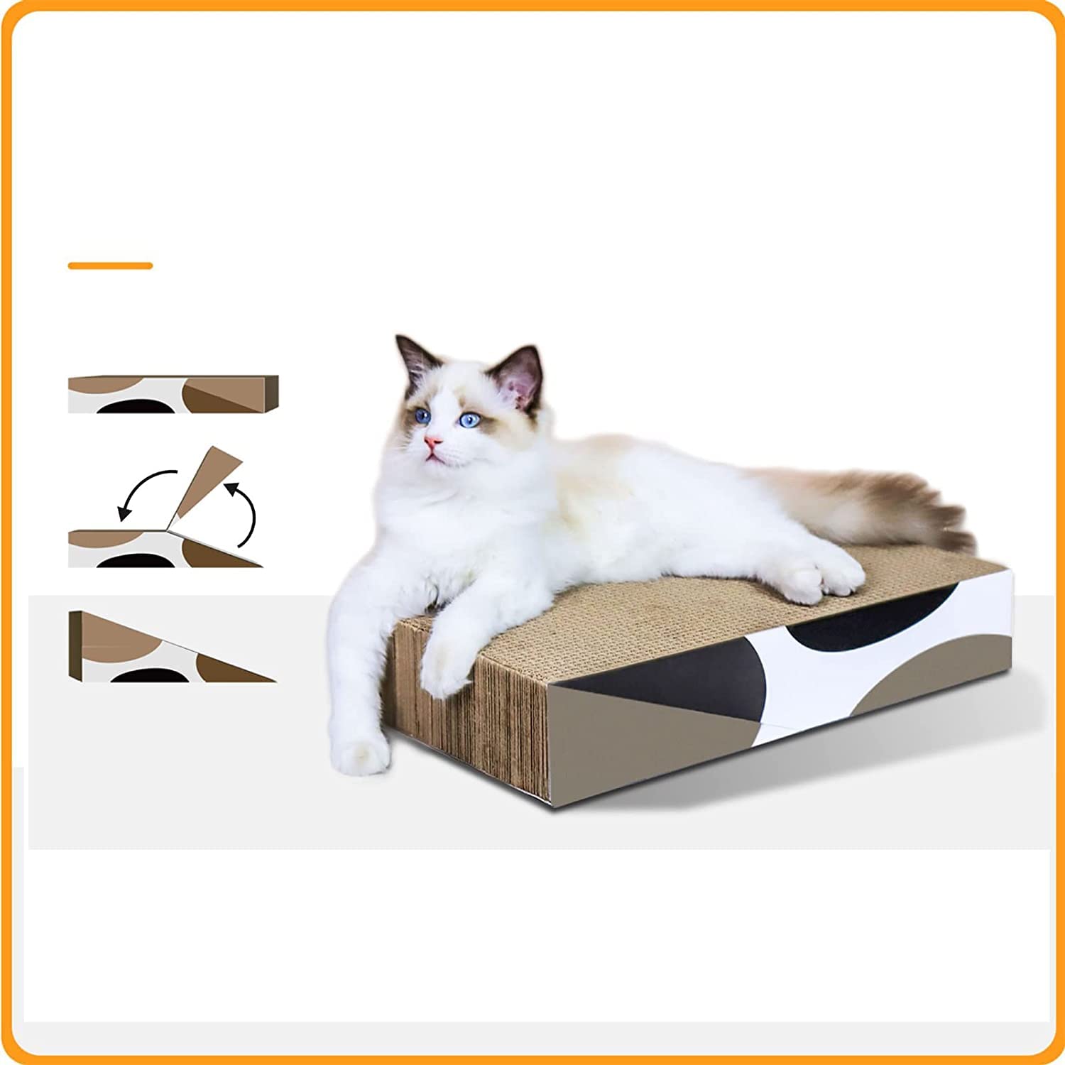 Rascadores para Gatos Almohadilla De Rascado Corrugado para Cama De Salón De Cartón Reversible Duradera para Que Los Gatos Descansen, Muelan Las Garras Y Jueguen Afilador de uñas para Mascotas
