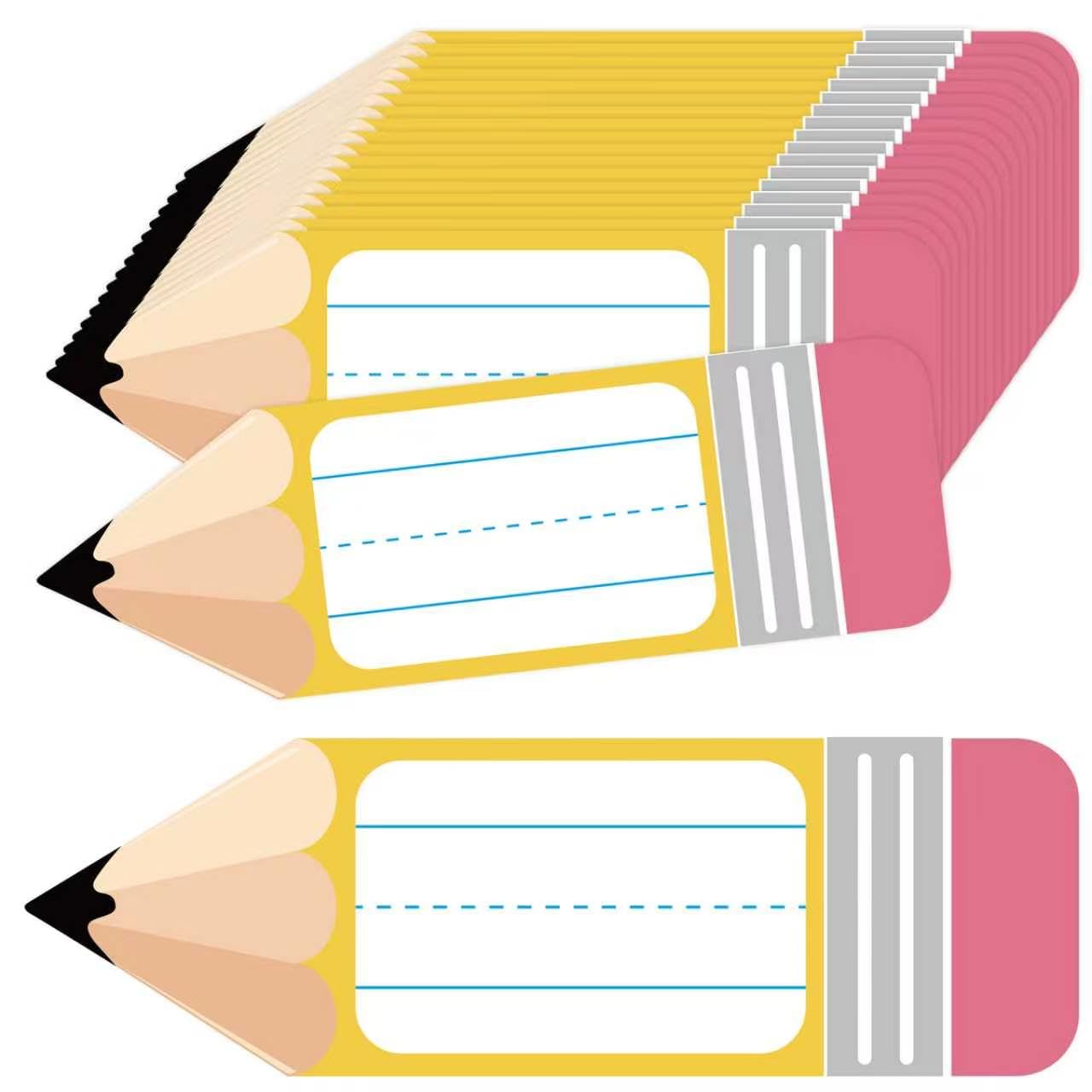 64 étiquettes de nom de crayon, étiquettes d'ordinateur pour retour