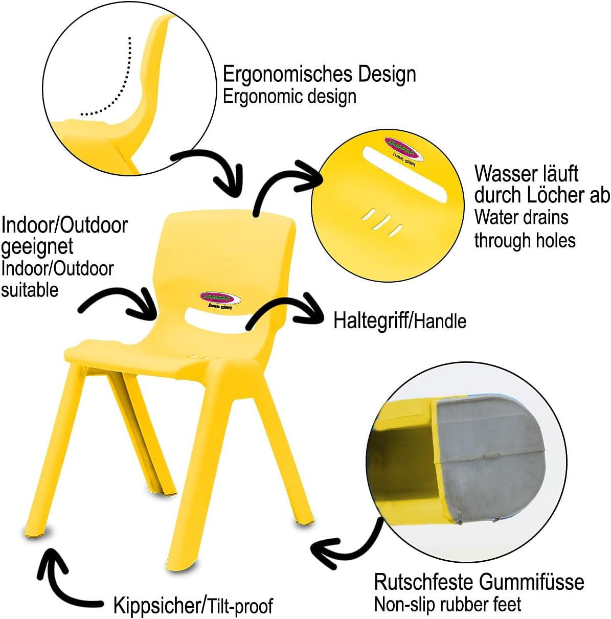 Jamara Kinderstuhl Smiley bis 100 KG gelb