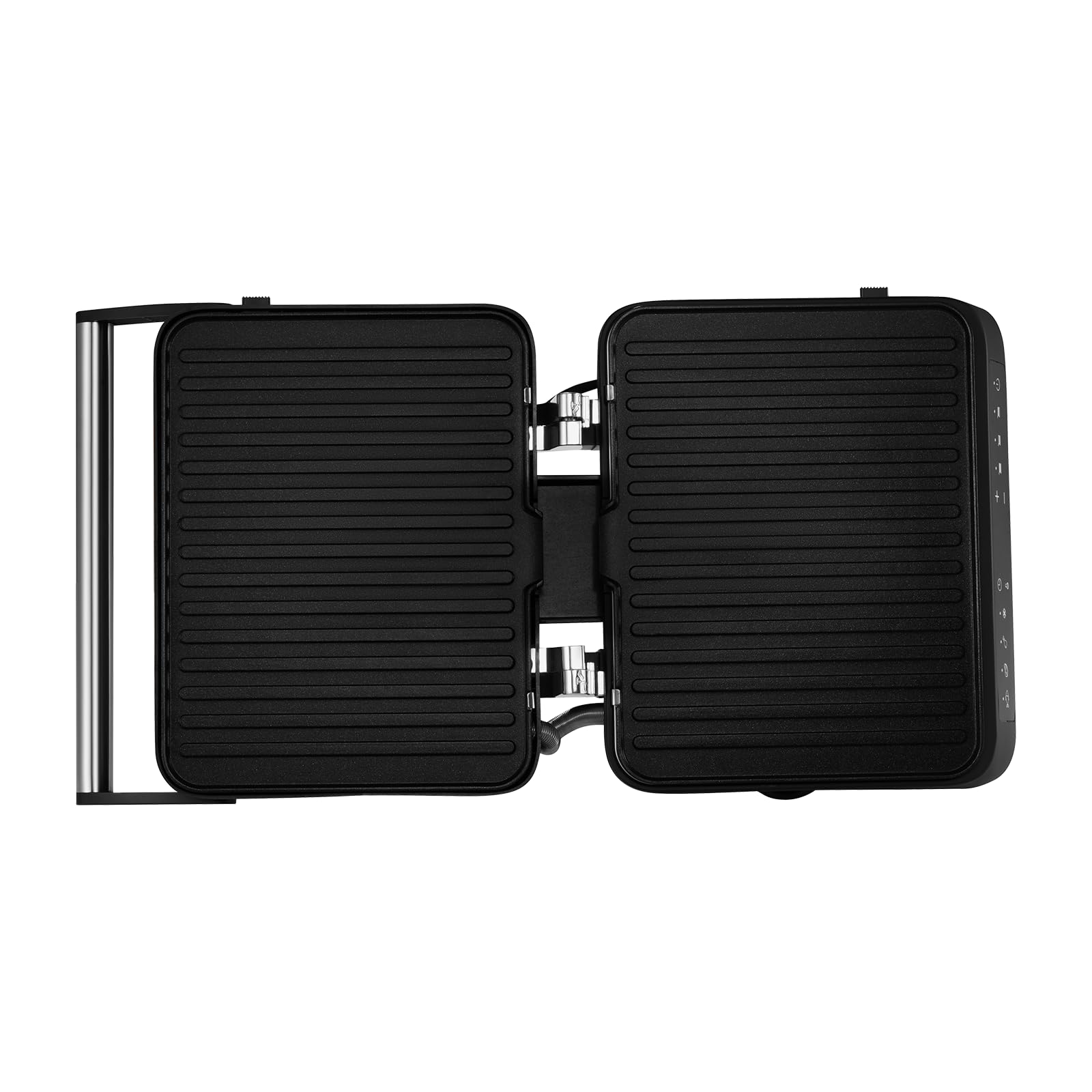 ZEEGMA Griglia Elettrica a contatto GRILL CHEF 3.0, 5 Programmi Piastre Estraibili Lavabile in Lavastoviglie Temperatura Regolabile Display, Potenza 2000 W, Riscaldamento Piastre Indipendente
