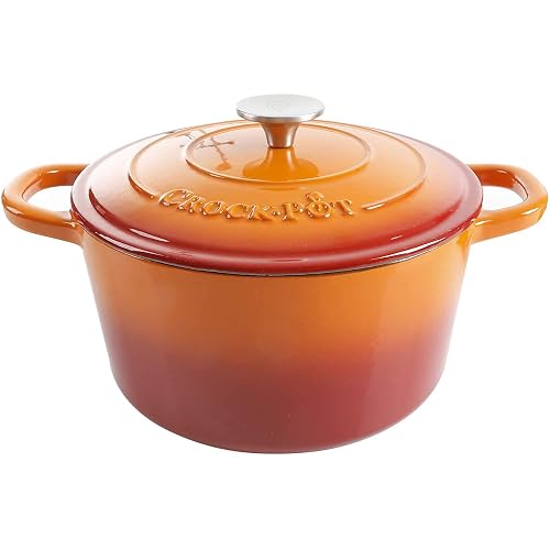 Crock-Pot Artisan 5-Quart Round Enameled Cast Iron Dutch Oven –