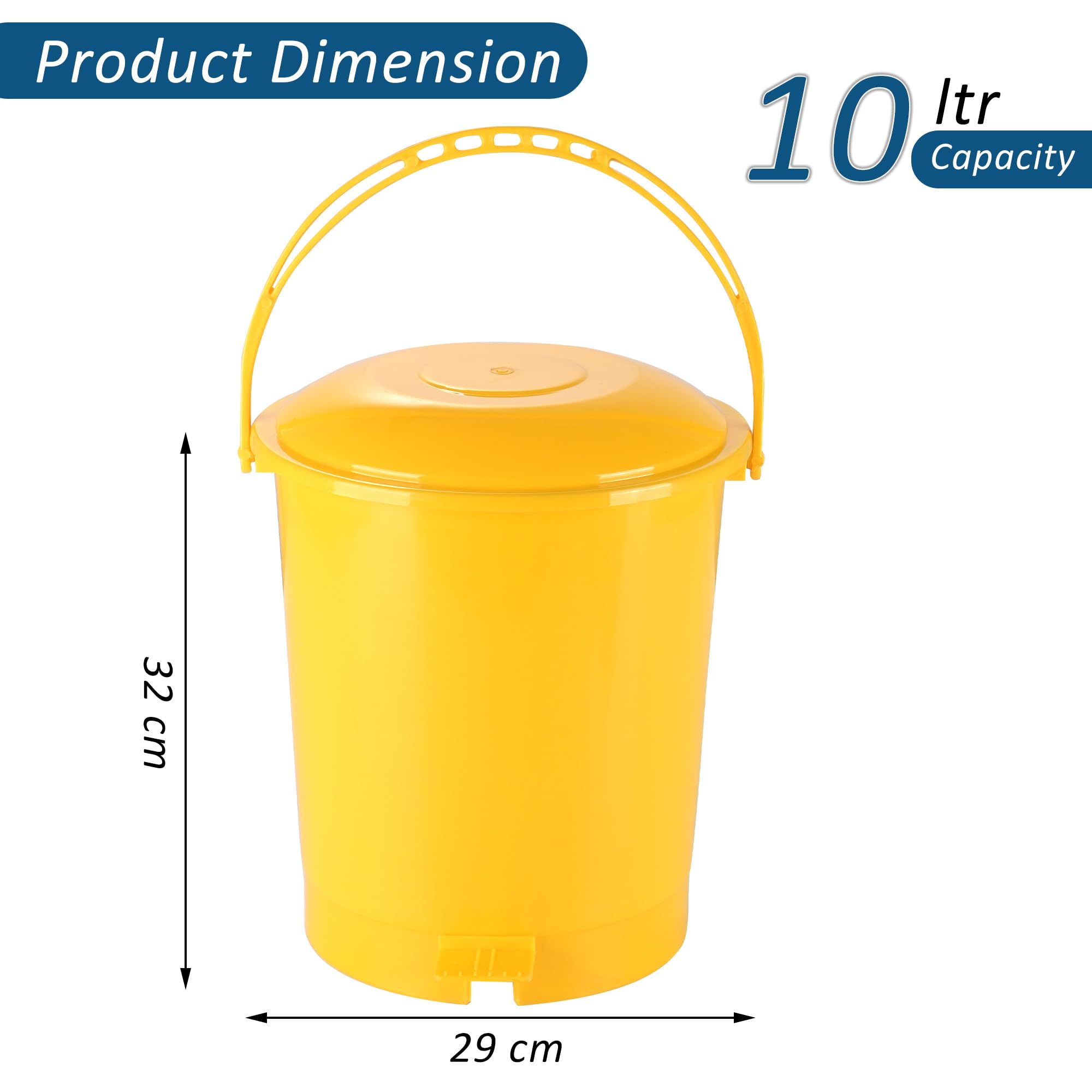 10L Pedal Bin - Hands-Free Kitchen & Bathroom Waste Bin -3