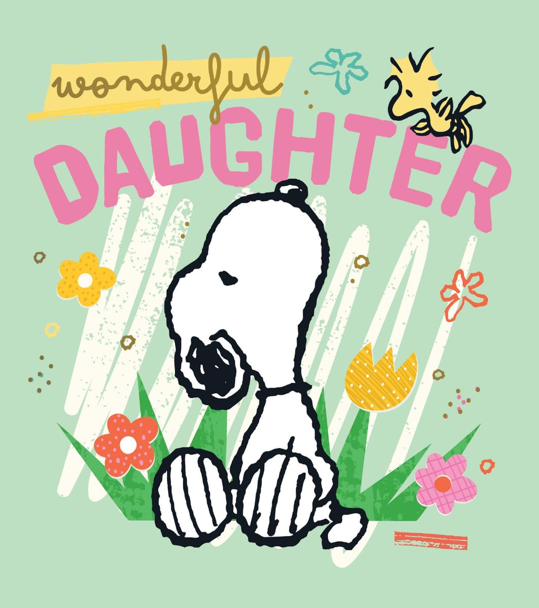 Peanuts Wonderful Daughter Card, Snoopy Happy Birthday Card, Cute Nostalgic Classic TV Cartoon Illustration