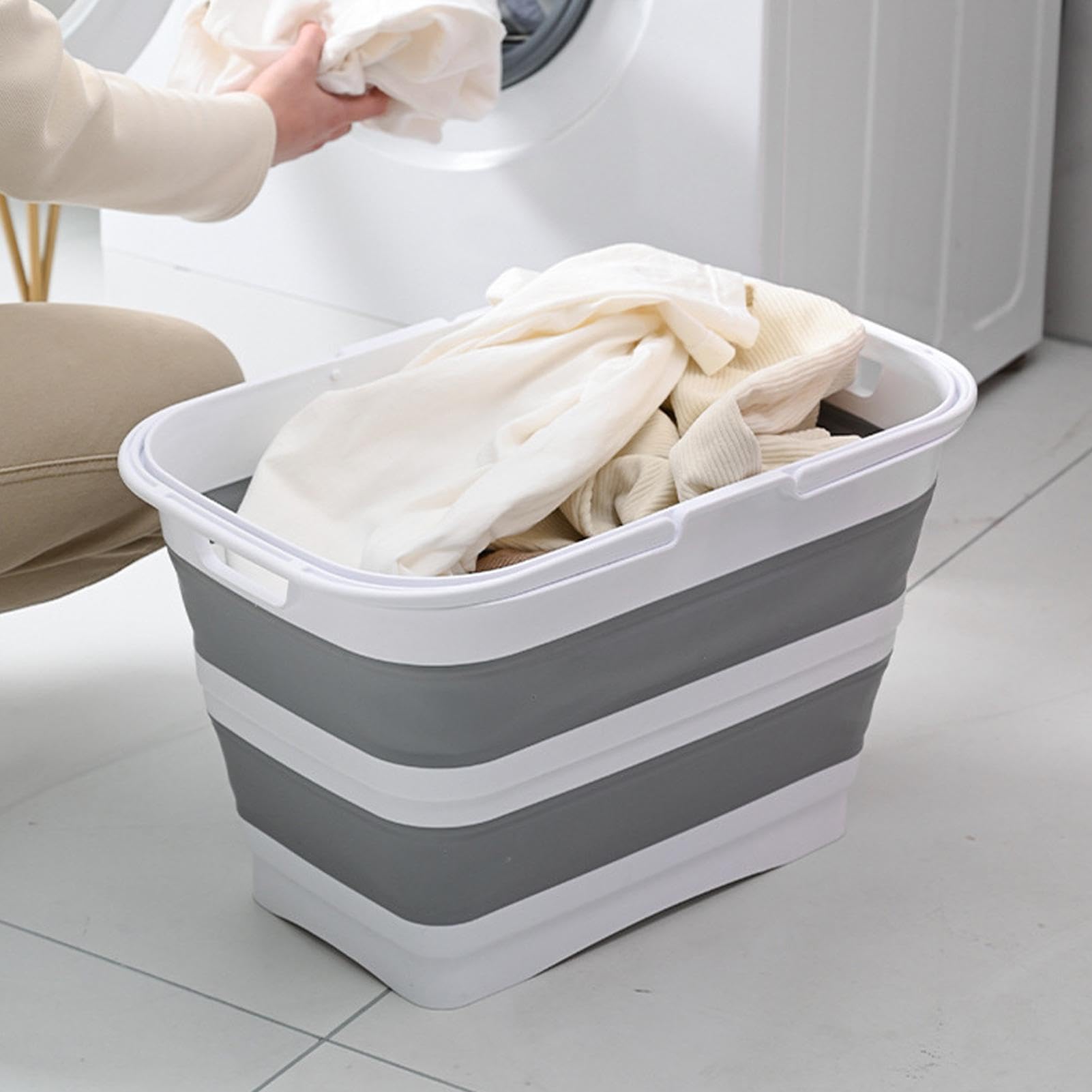Cestino per Biancheria - Contenitore Pieghevole da 26 L,Cesto Pieghevole per Conservare Vestiti - Casa Bagno Camera da Cucina Campeggio Giocattoli Cibo Frutta Verdura