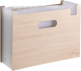 セキセイ ドキュメントスタンド A4 ヨコ WOODS STYLE 12仕切り13ポケット ナチュラルブラウン WDS-8700-54