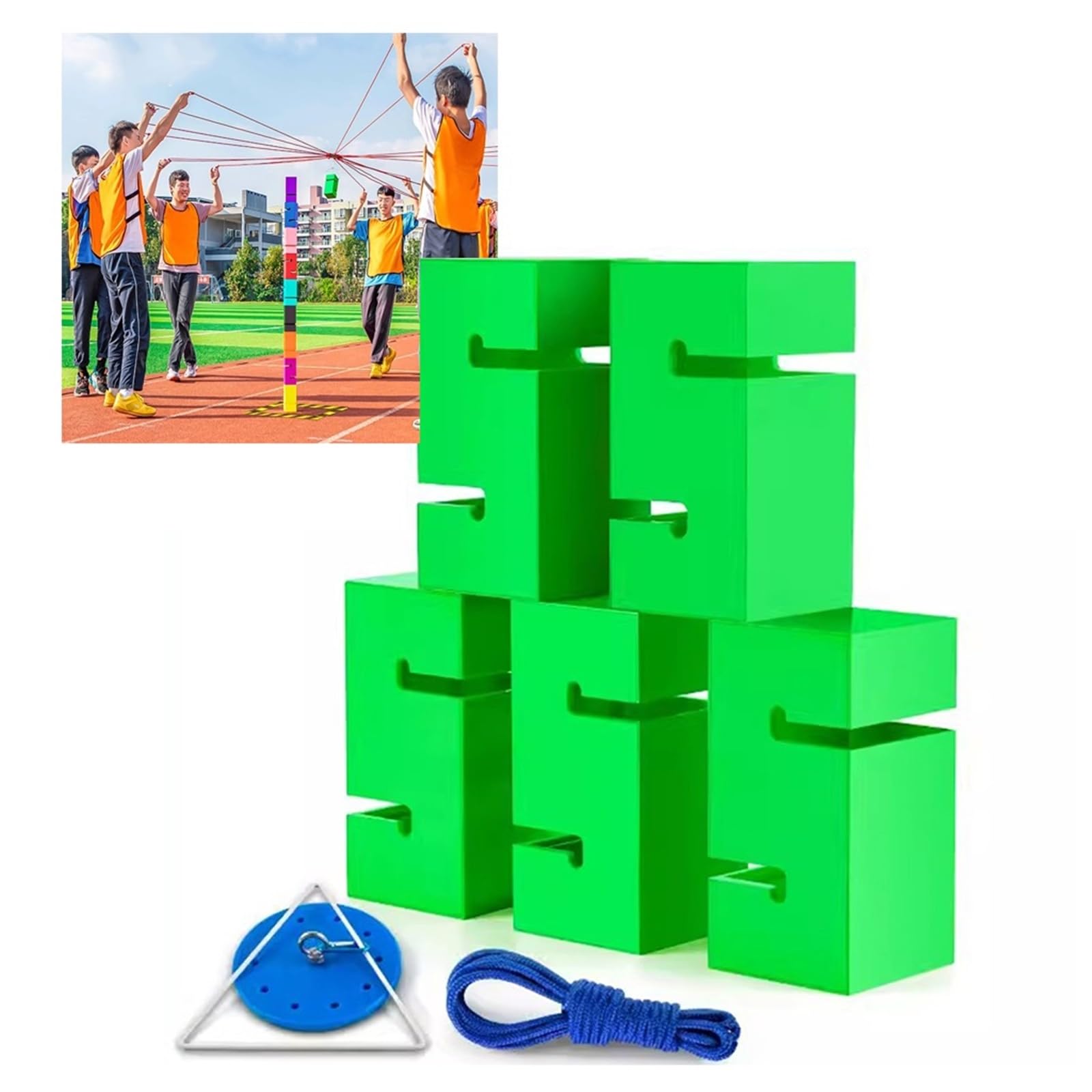 IBOWZ Set di Giochi per attività all'aperto, per Adulti, per Team Building, Torre impilabile, Adatto per Gruppi scolastici e di Lavoro