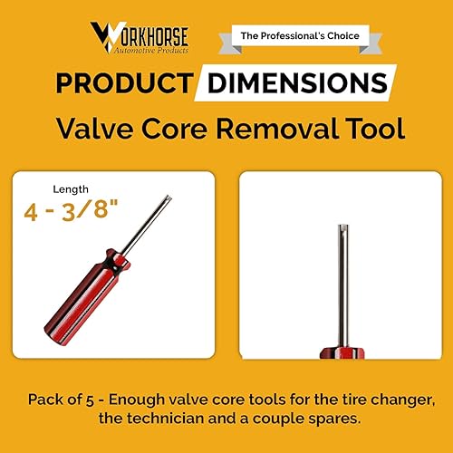Miniatura 3 de Workhorse Automotive - Núcleos de válvula de alta temperatura de alta temperatura, paquete de 100 unidades y herramienta de extracción de núcleo de