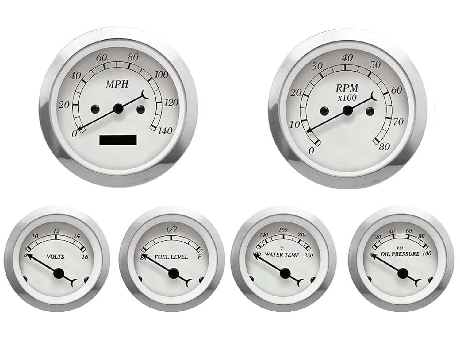 Motor Meter Racing 5 Gauge Set - Black Dial -15