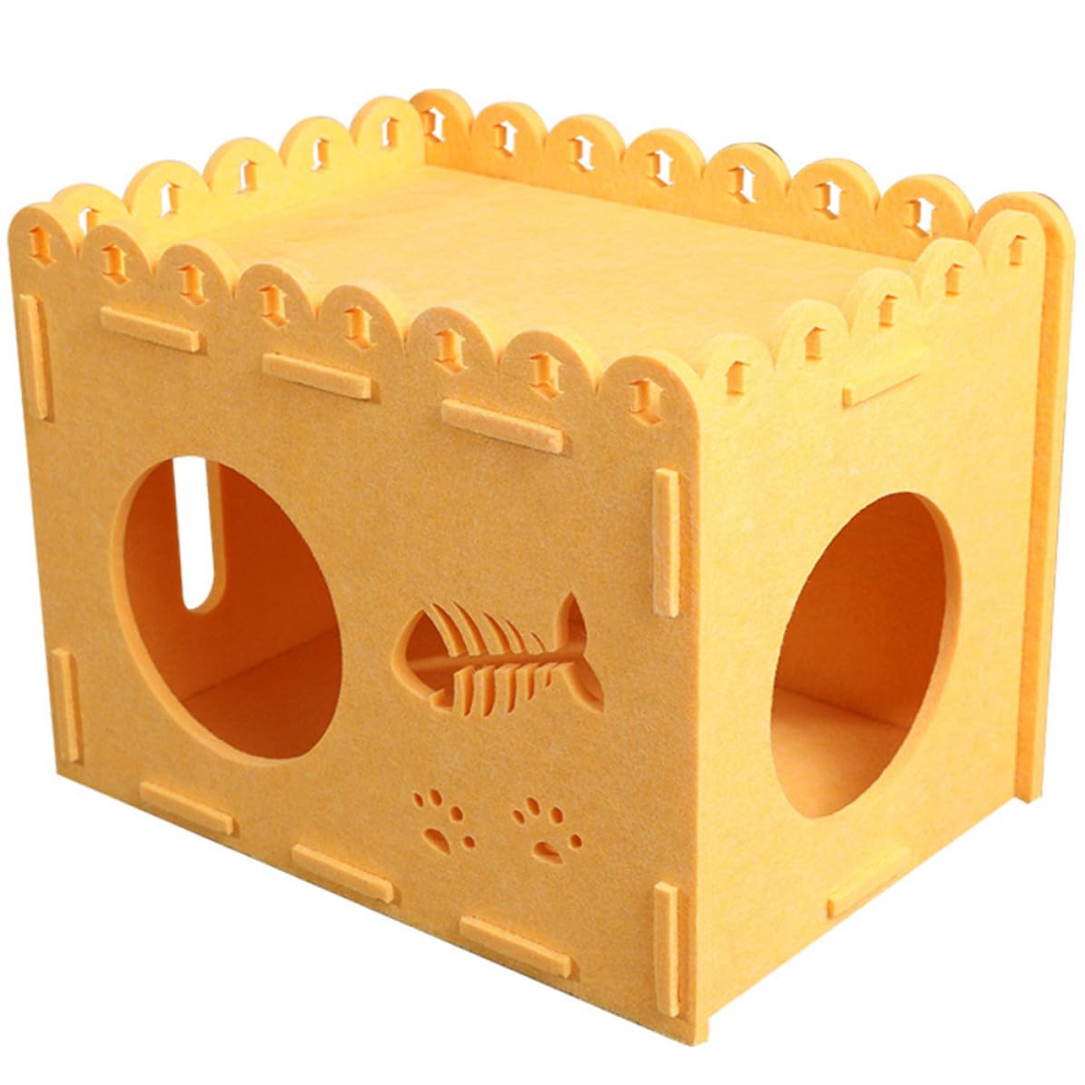 Niche pour chat feutre jaune Toyvian maison de sieste pour salon