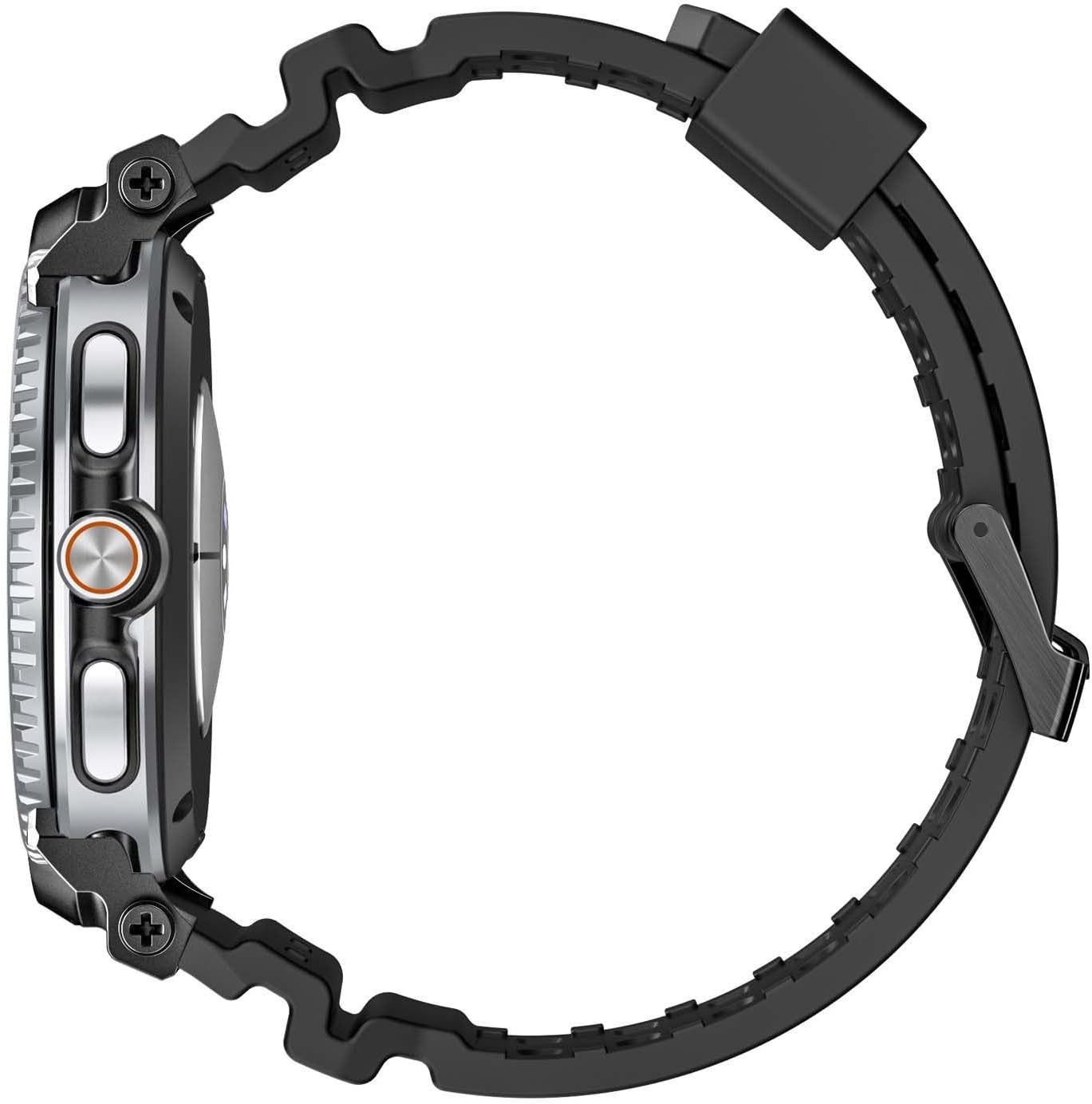 Generic case Compatible with Galaxy Watch 8 Classic 46mm (Color : Black) Silicone case Band Strap
