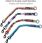 Leashboss Pattern Bungee Dog Leash Extension, 18" Shock Absorbing Lead Extender, Pattern Collection - Large Dog Leash Attachment and Shock Absorber (Blanket Pattern)