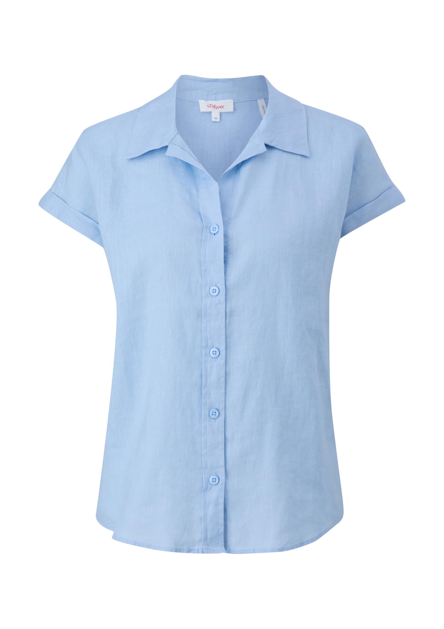 s.Oliver 2147437 Camicia in Lino, Maniche Corte Donna (Pacco da 1)