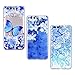 Produktbild Yokata Kompatibel mit Huawei Honor 9 Hülle Silikon Transparent Durchsichtig Handyhülle Schutzhülle TPU Ultra Dünn Slim Kratzfest mit Motiv [3 Pack] - Blauer Schmetterling + Weiße Blume + Blauer Lotus
