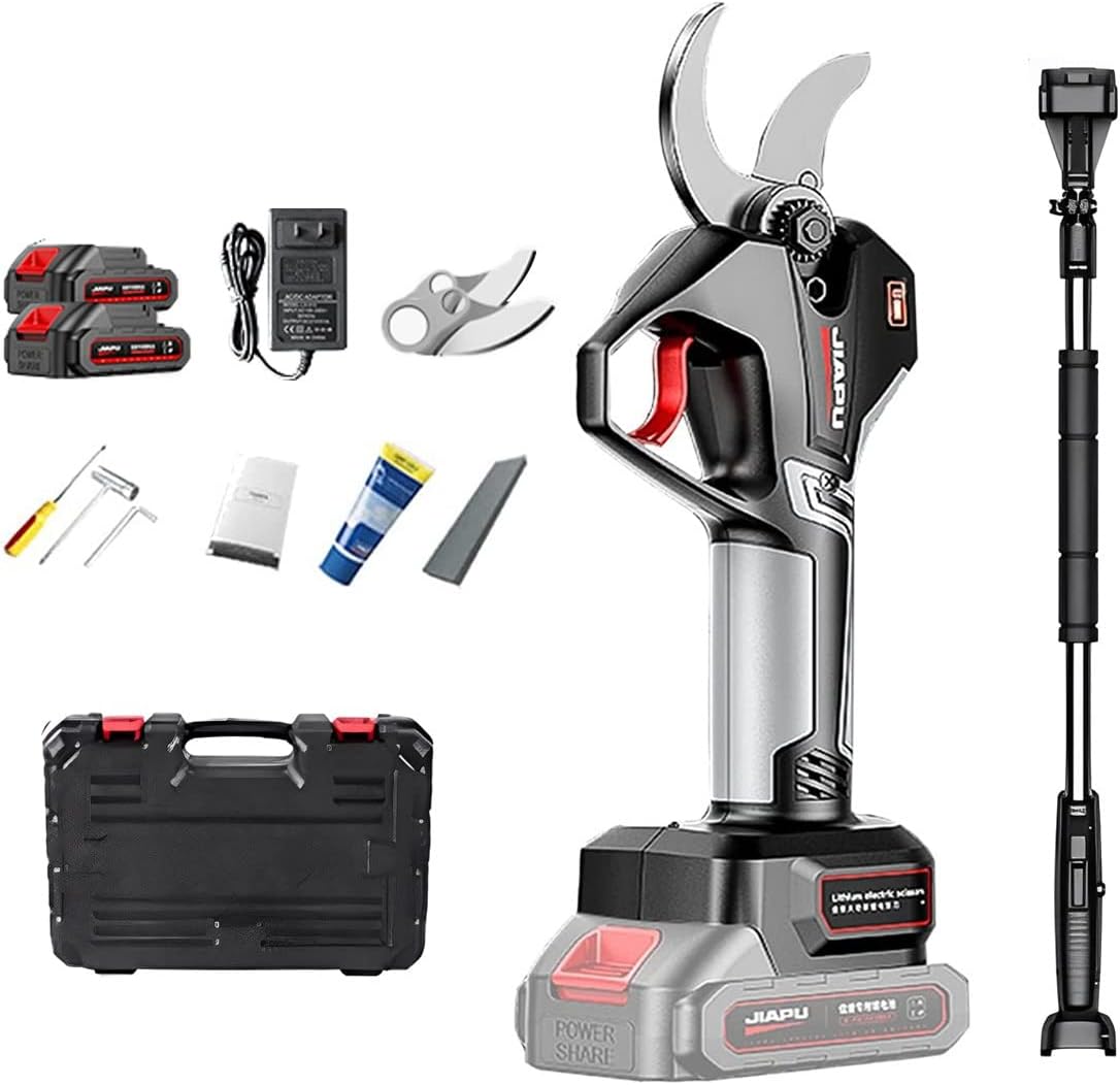 48mm Electric Pruning Shears With Extension Pole, Cordless Tree Pruner