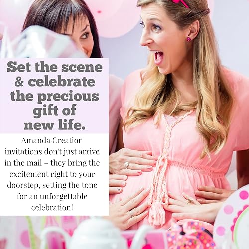 Miniatura 6 de AmandaCreation - Invitaciones florales para baby shower, 20 tarjetas de relleno de 5 x 7 pulgadas con veinte sobres blancos