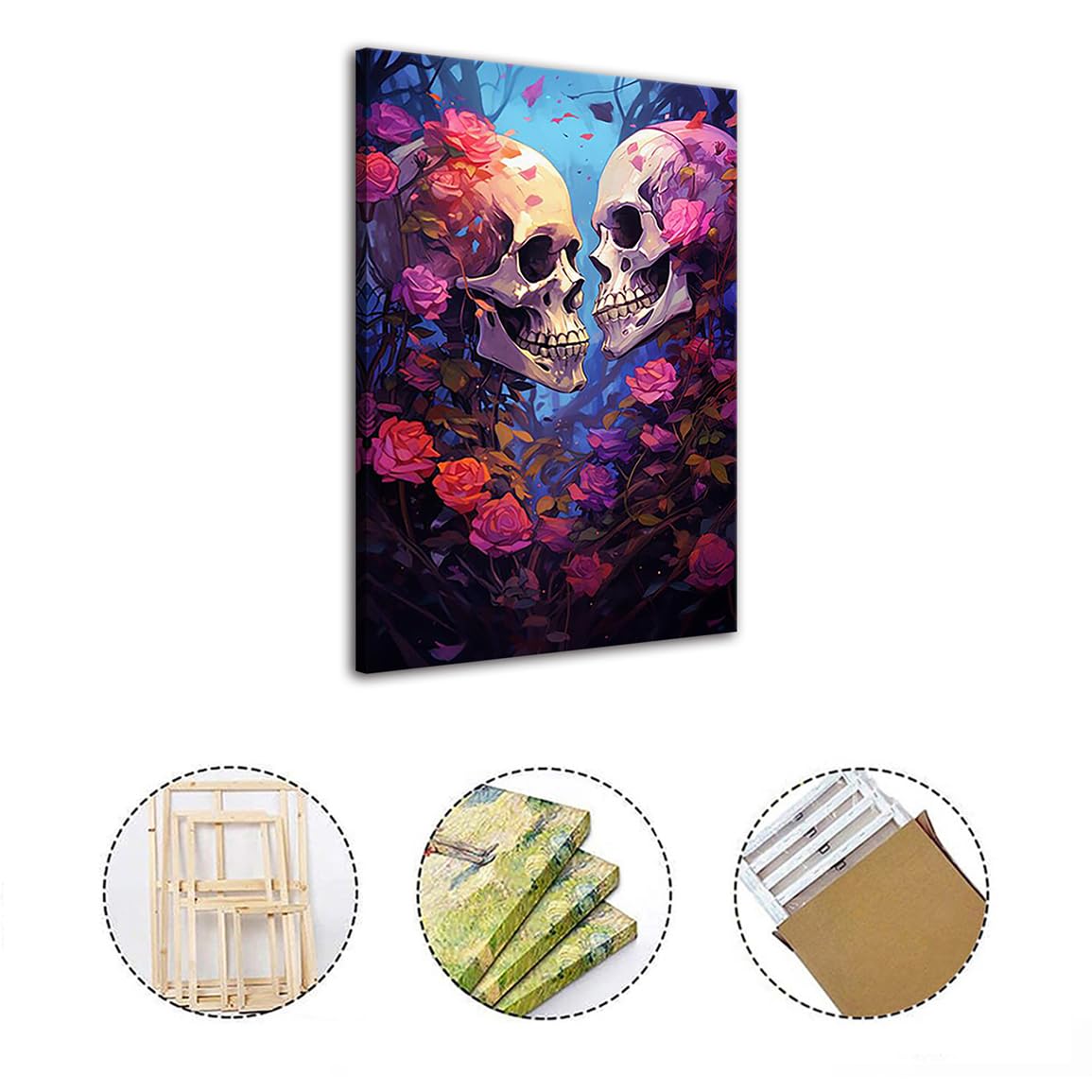Amazon.com: Abstract Art Canvas Wall Art Skull Wall Art Painting