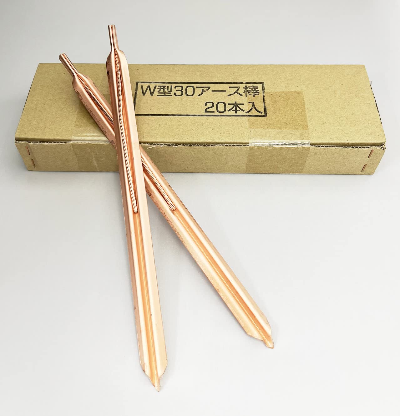 Amazon.co.jp: 丸信電業 アース棒 W型300mm 20本セット: DIY・工具 