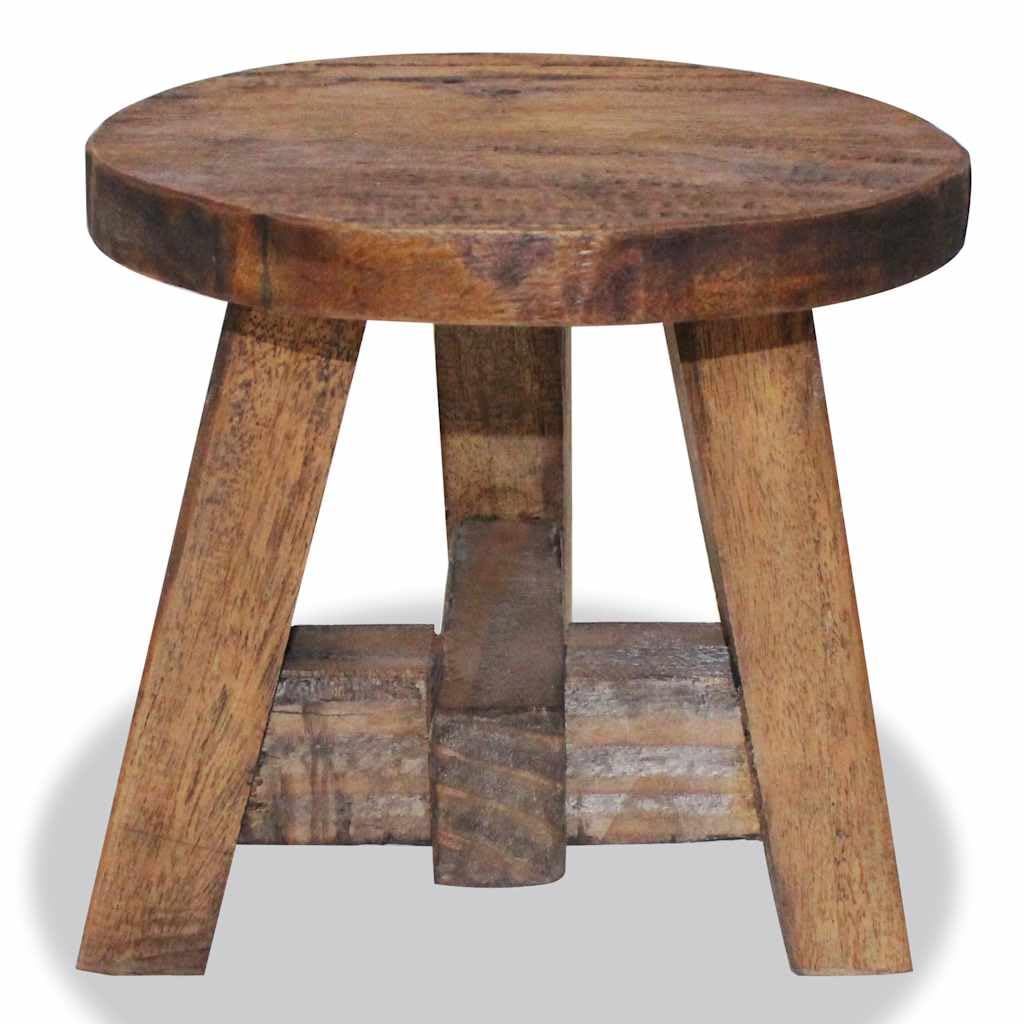 Tabouret en bois massif d'acajou, 20 x 20 x 23 cm