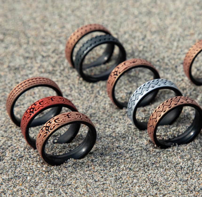 Knot Theory Warrior Courage, Strength, Serenity, Wisdom Silicone Ring for Men Women - Dual Layer Engraving - Breathable Comfort Fit 6mm Rubber Wedding Band4