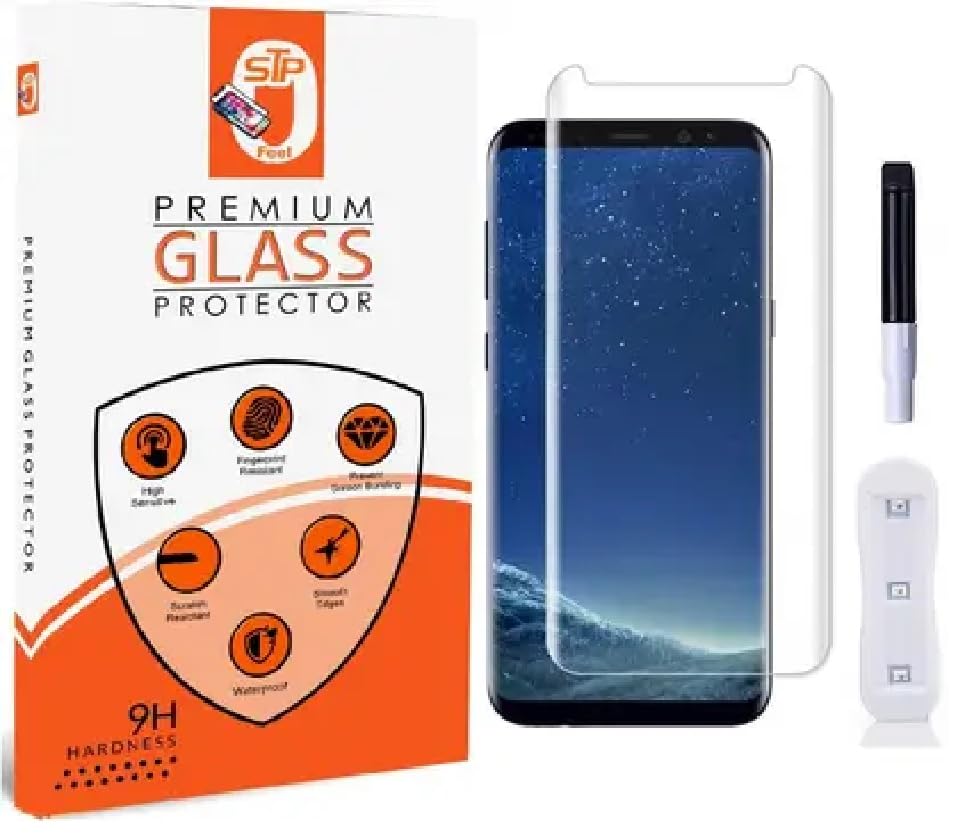 Image of UV Advanced Tempered Glass Screen Protector Guard Compatible For Samsung Galaxy S9 Plus (6.2 Inch, Pack of 1) Full Adhesive UV Curved Case Friendly HD Clarity
