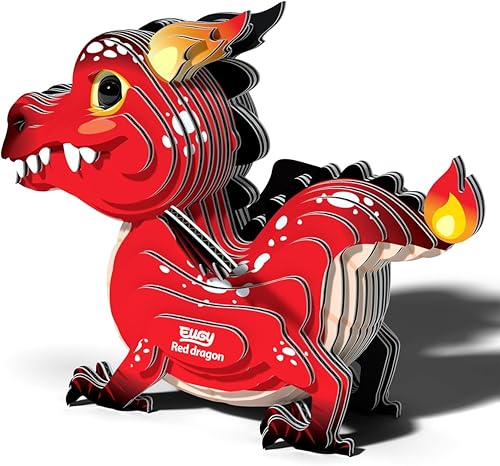 Miniatura 5 de Eugy Red Dragon 3D Puzzle, 24 Piece Eco-Friendly Educational Toy Puzzles for Boys, Girls & Kids Ages 6+