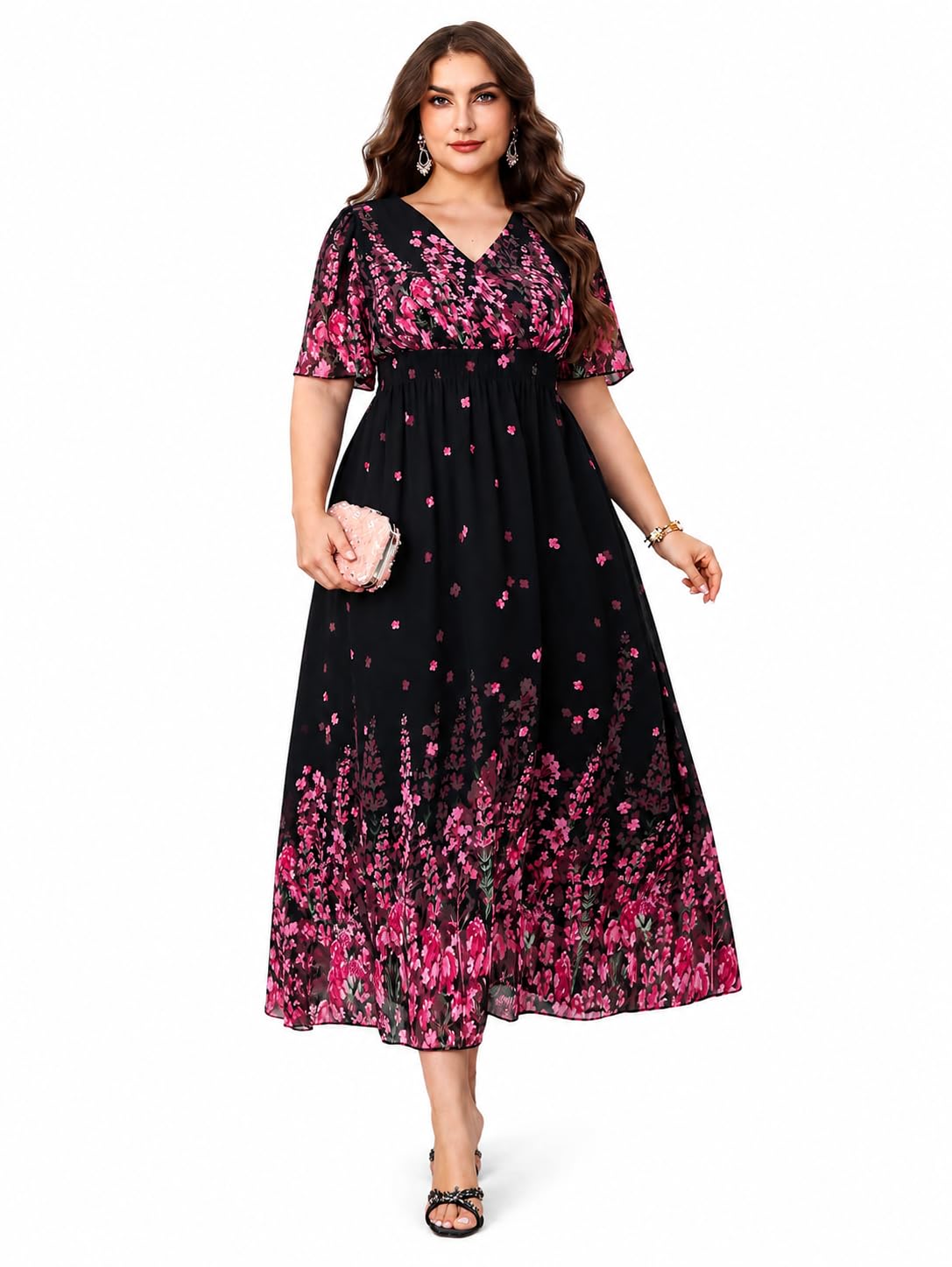 nautiful Girl's & Women's Solid Color V-Neck A-Line Maxi Dress for Women | Party Outfit | One Piece Long Gown| Ethnic Look Outfit for Women | Elegant Casual Wear-picture-29