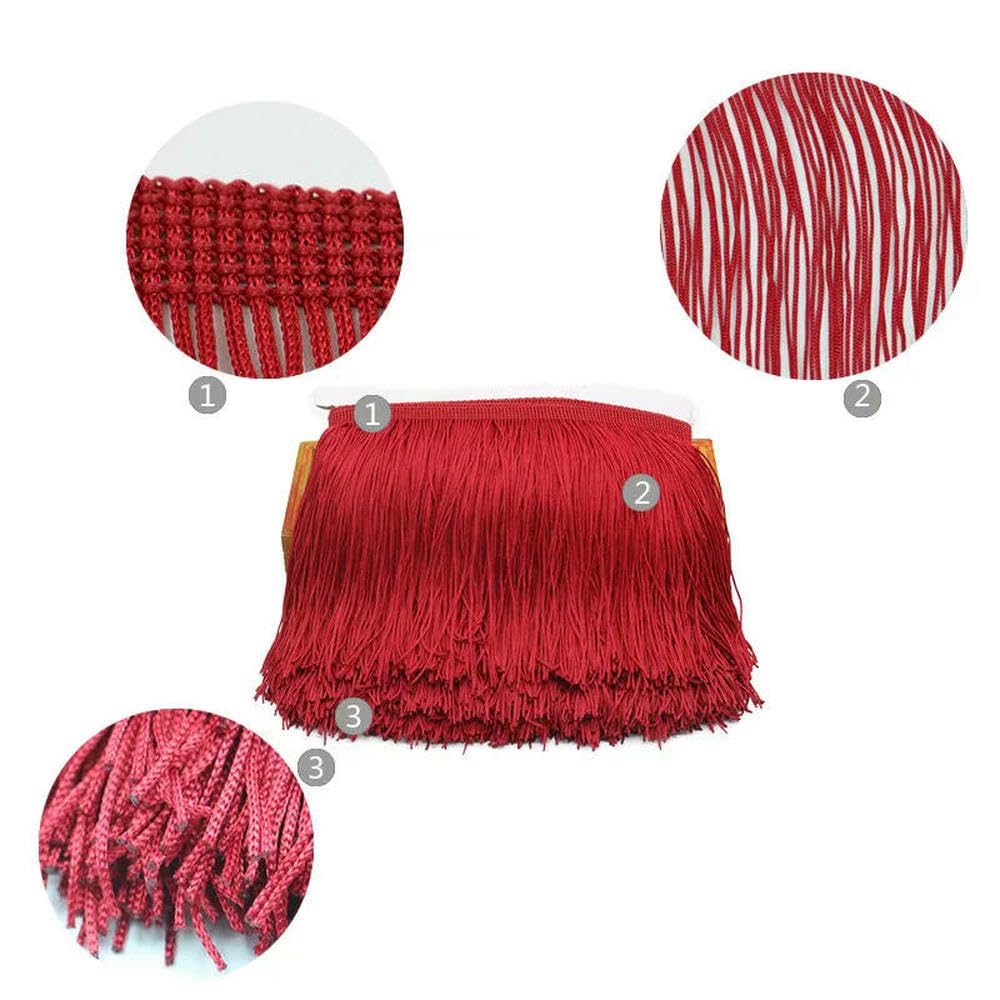 Franges En Dentelle Polyester - 1 Mètre, 20 Cm De Large, 31 Couleurs Au Choix - Pour Robe Latine, Décoration, Couture