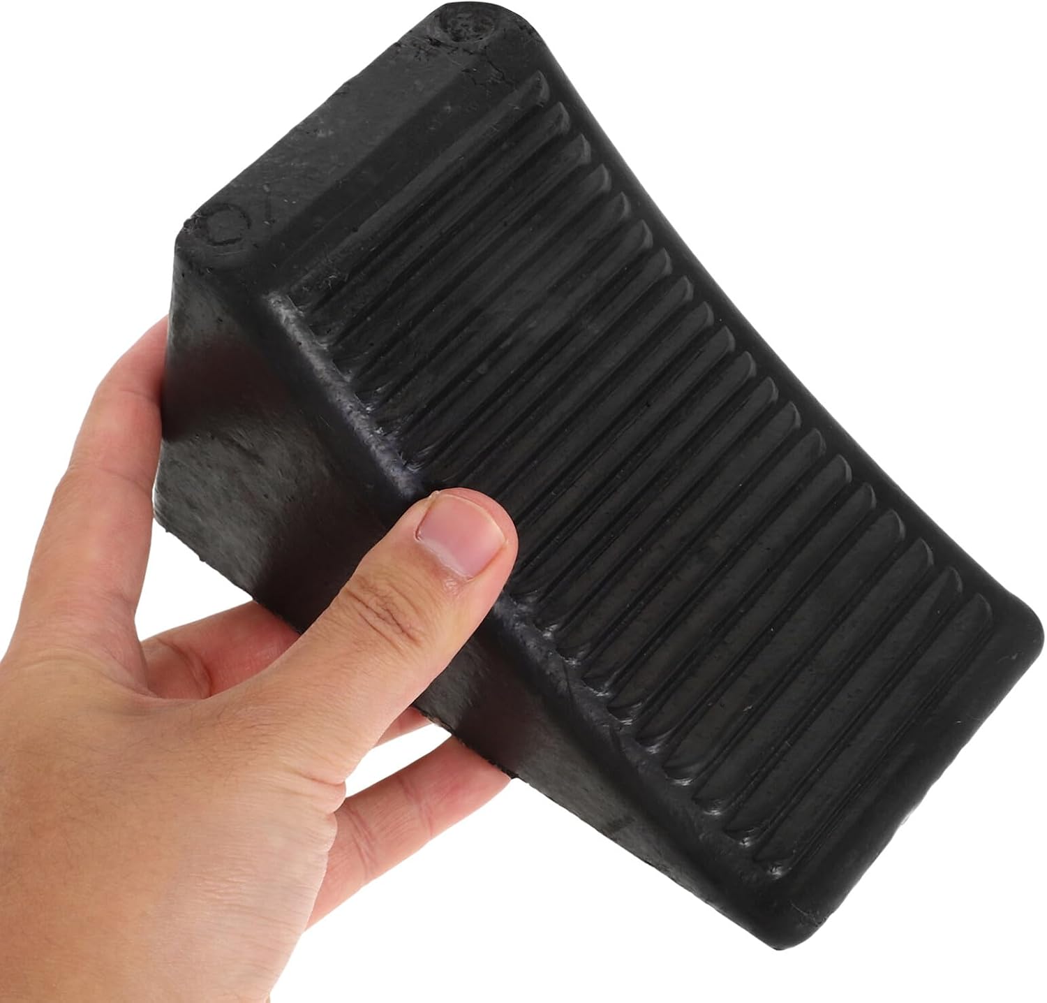 ULTECHNOVO Rubber Wheel Chock Small Vehicle Wheel Chocks 16x10x10cm Portable Tire Stopper for Rv Trailer Anti-Slip Parking Gadget for Travel Trailers and Cars
