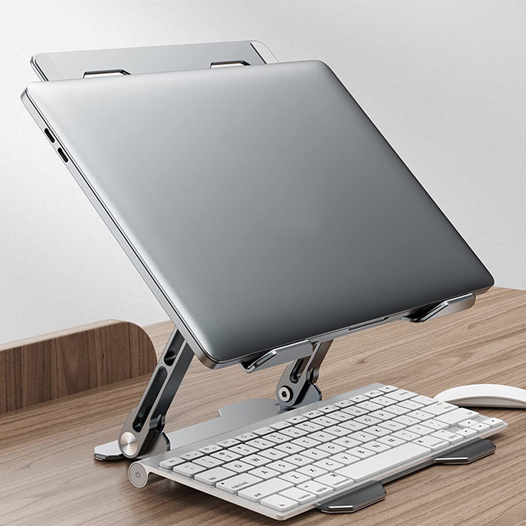 Supporto per laptop in alluminio, supporto ergonomico regolabile per computer portatile inferiore a 17 pollici, altezza regolabile per computer portatile ergonomico