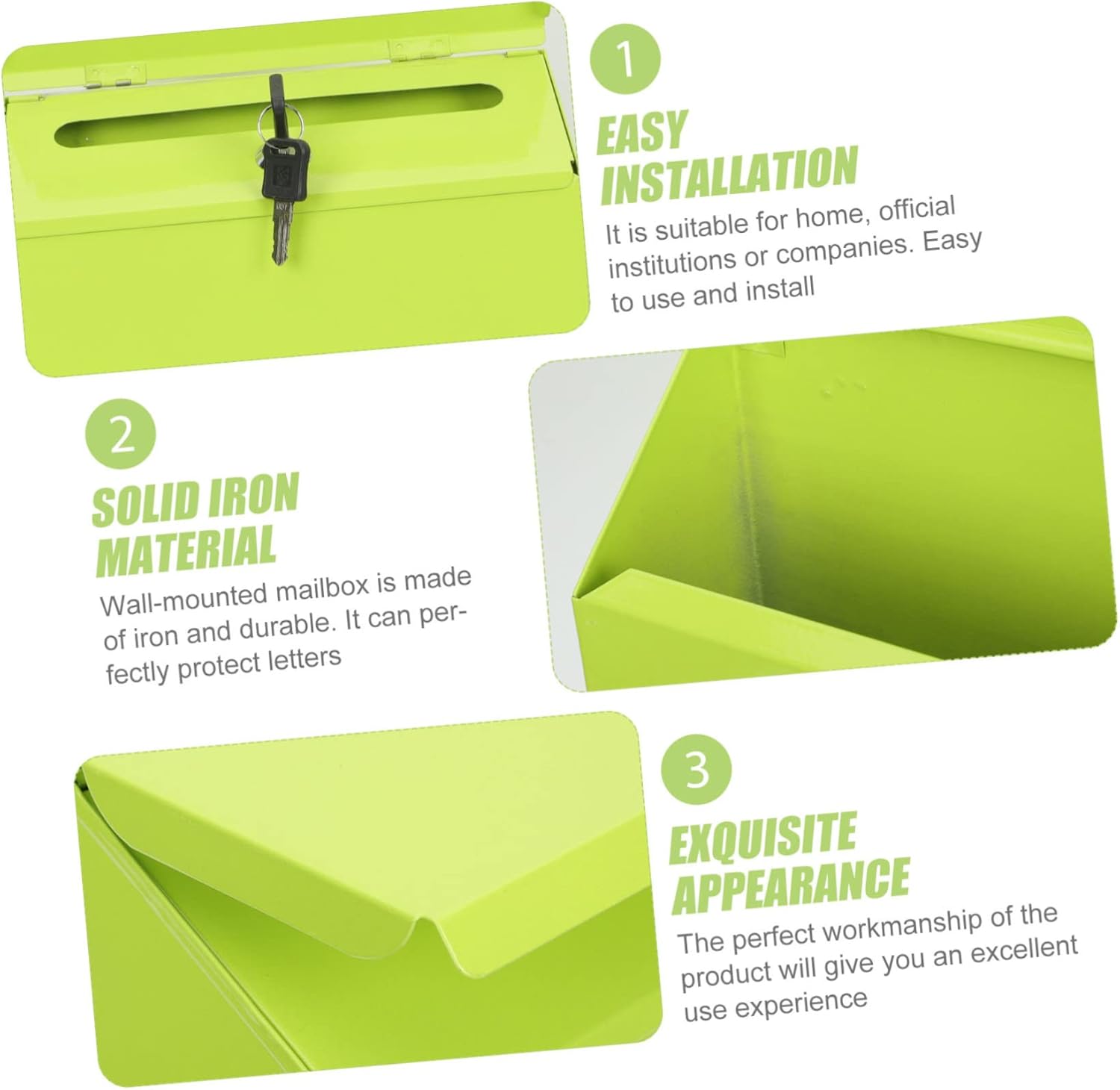 OSALADI Multi-Function Mail Box Wall-Mounted Letter Box Convenient Drop Mail Accessory Easy Install
