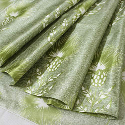 Image of Queenzliving Secret Linen Curtain, Door 7 feet- Pack of 2, Green