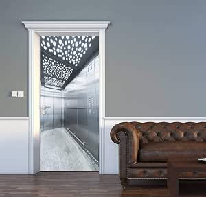Amazon.com: 3D Door Decal Elevator Door Stickers Removable Adhesive PVC ...