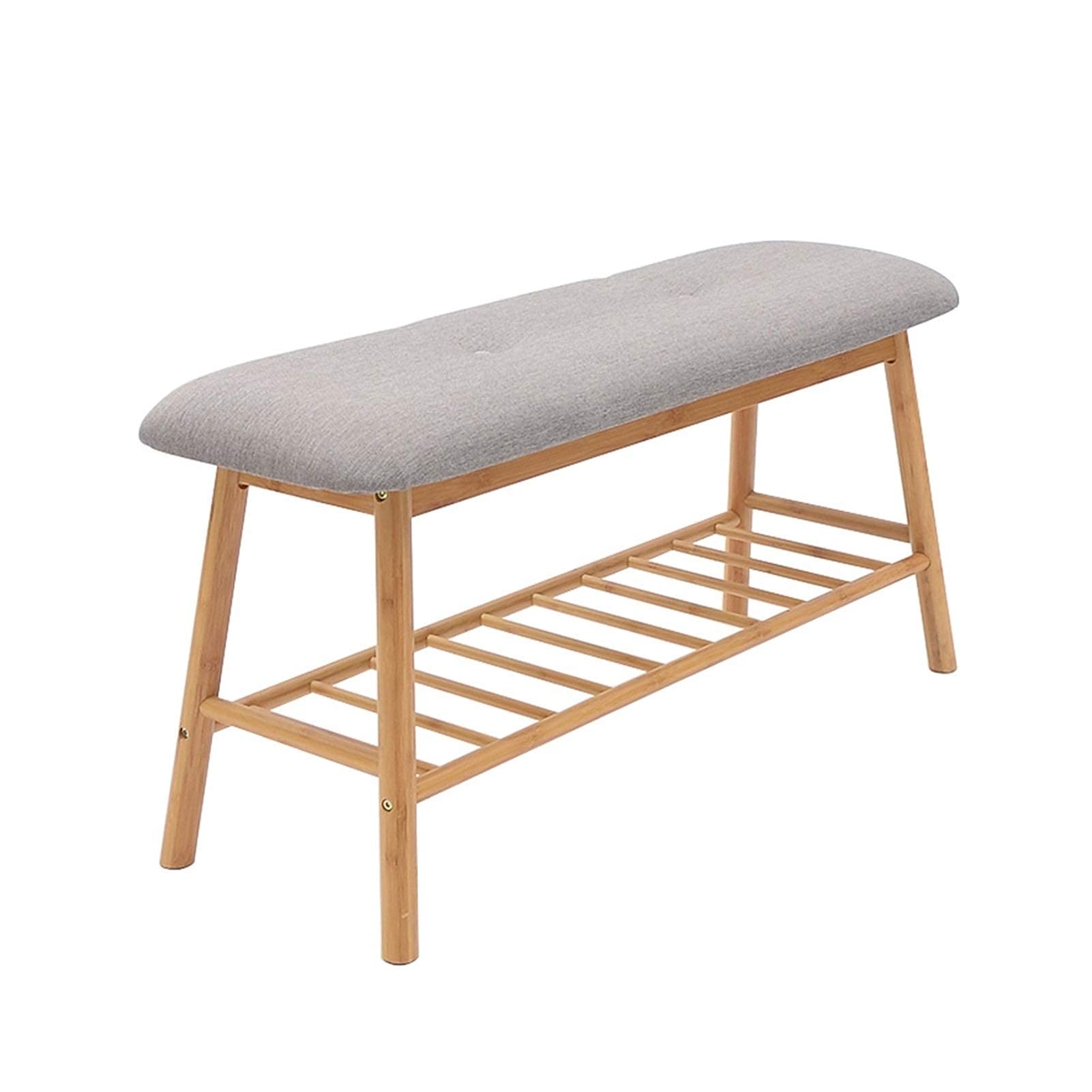 Tabouret étagère à chaussures élégant en bambou pour chambre et entrée