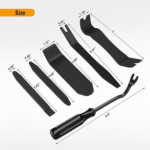 Miniatura 2 de GOOACC Kit de herramientas de extracción de moldura automática de 6 piezas, kit de herramientas antiarañazos para panel de tablero de audio de Negro