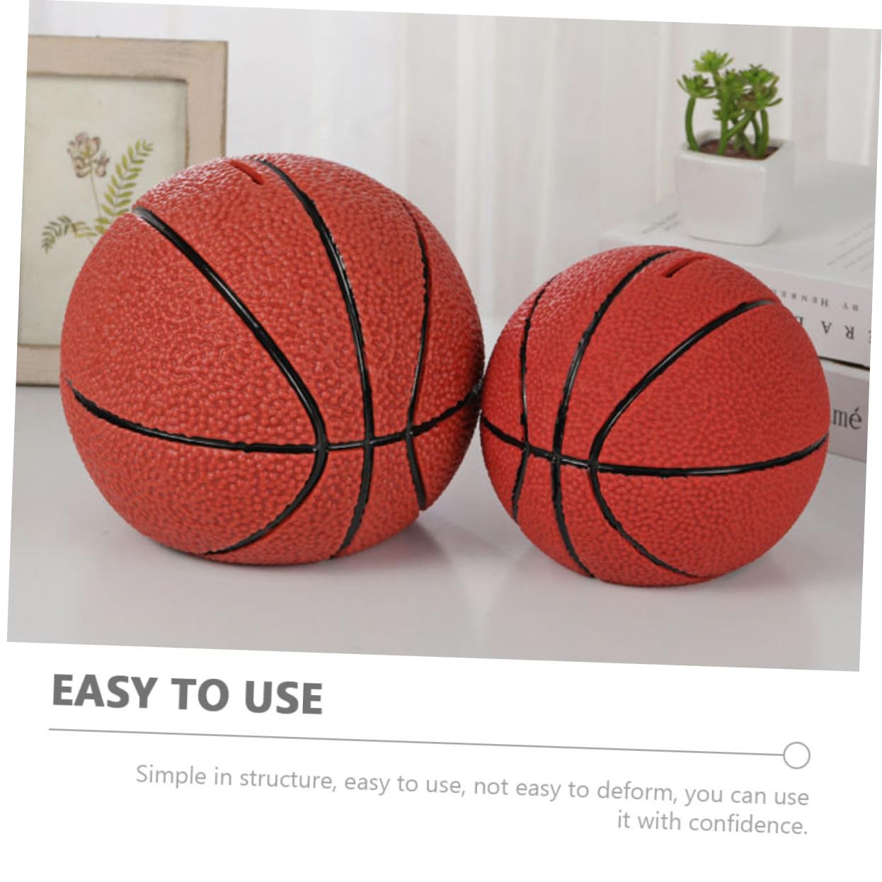 Salvadanaio a Forma di Pallone da Basket per Bambini in Vinile Design Resistente e Tocco Morbido, per Risparmiare e Decorare la Camera dei Ragazzi