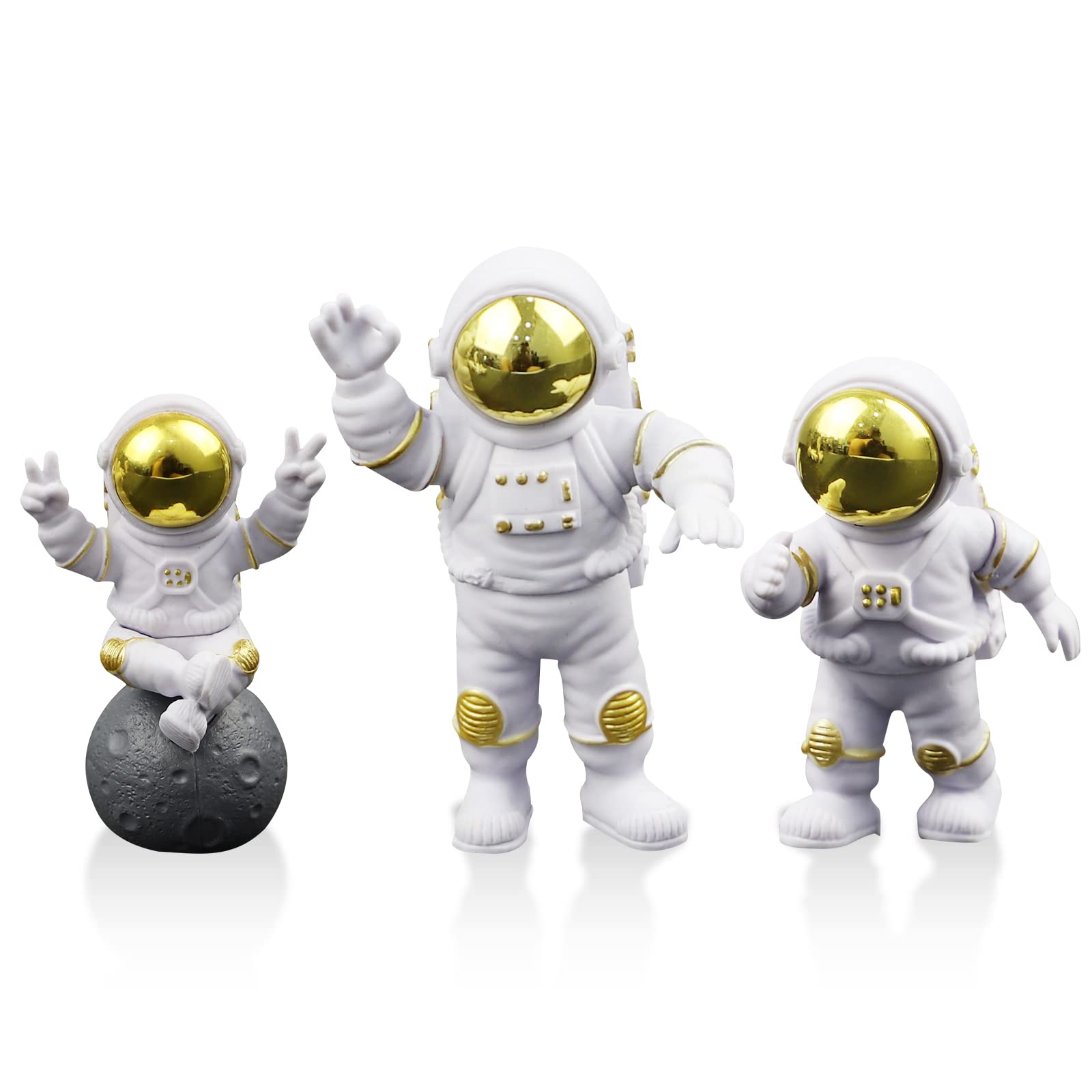Clzemo Pack Astronaut Cake Topper Astronaut Figurine, Miniature Astronaut  Figure Toys Desktop Ornament for Space-Themed Party, Spaceman Model Outer