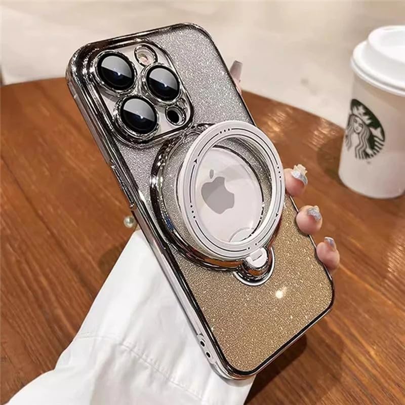 LuxuryKase LK150 Glitter Magnetic Bracket Stand Mag-Safe Wireless Chargeing Case for iPhone 14 Pro Max (TPU | Gold) (B0D4TYSVQQ) Amazon Price History, Amazon Price Tracker