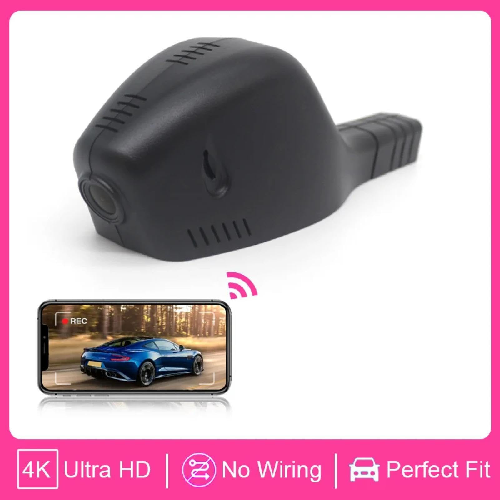 Kamera Samochodowa dla Skoda Octavia Kodiaq Fabia Superb, dla VW Golf Polo Passat Tiguan, wideorejestrator samochodowy HD 4K kamera na deskę rozdzielczą
