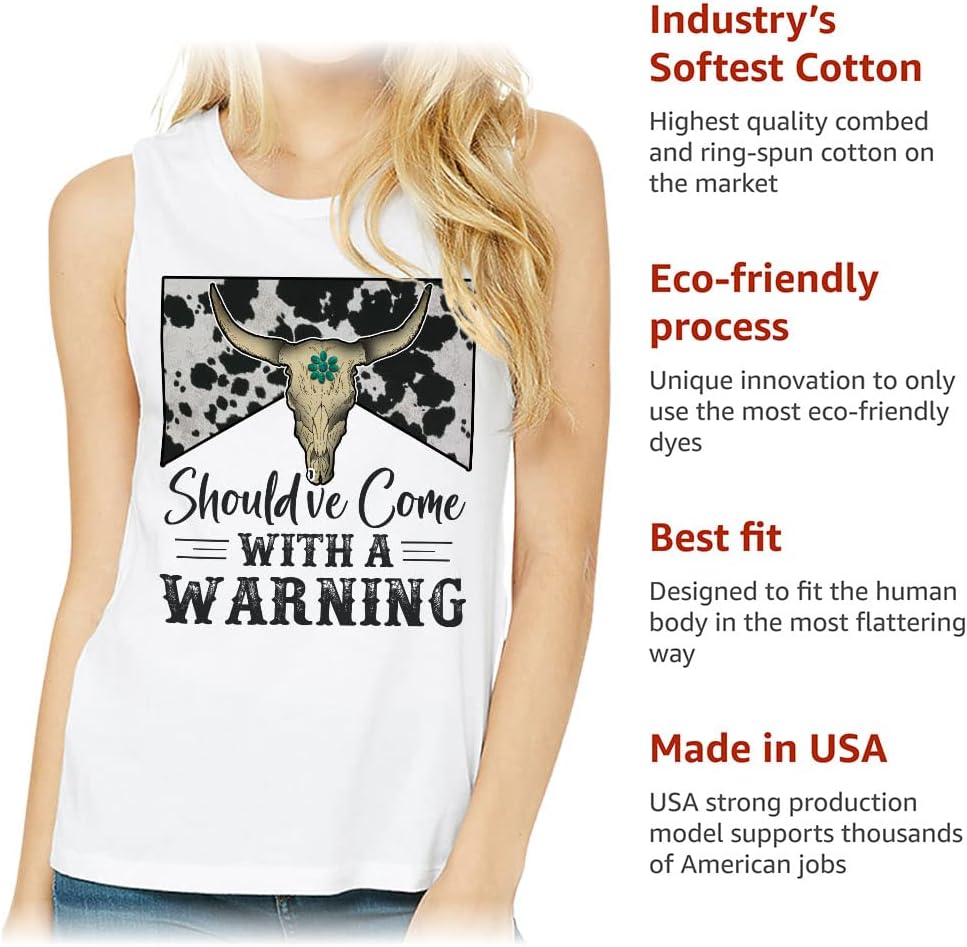 Should've Come with a Warning Women's Muscle Tank - Art Tank Top - Cool Workout Tank
