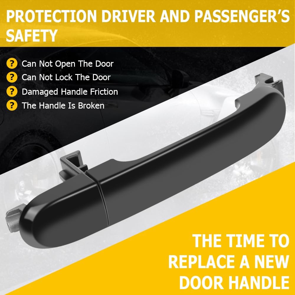 OCPTY Door Handles Exterior Front Passenger Right Side Fit for 2007-2012 for Nissan Versa Hatchback 2007-2011 for Nissan Versa Sedan Black 1pcs (Pack of 2)