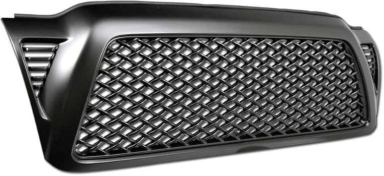 7422449076041 Compatible With 2005-2011 Toyota Tacoma Matte Black Dragon Mesh Front Bumper Grill Grille