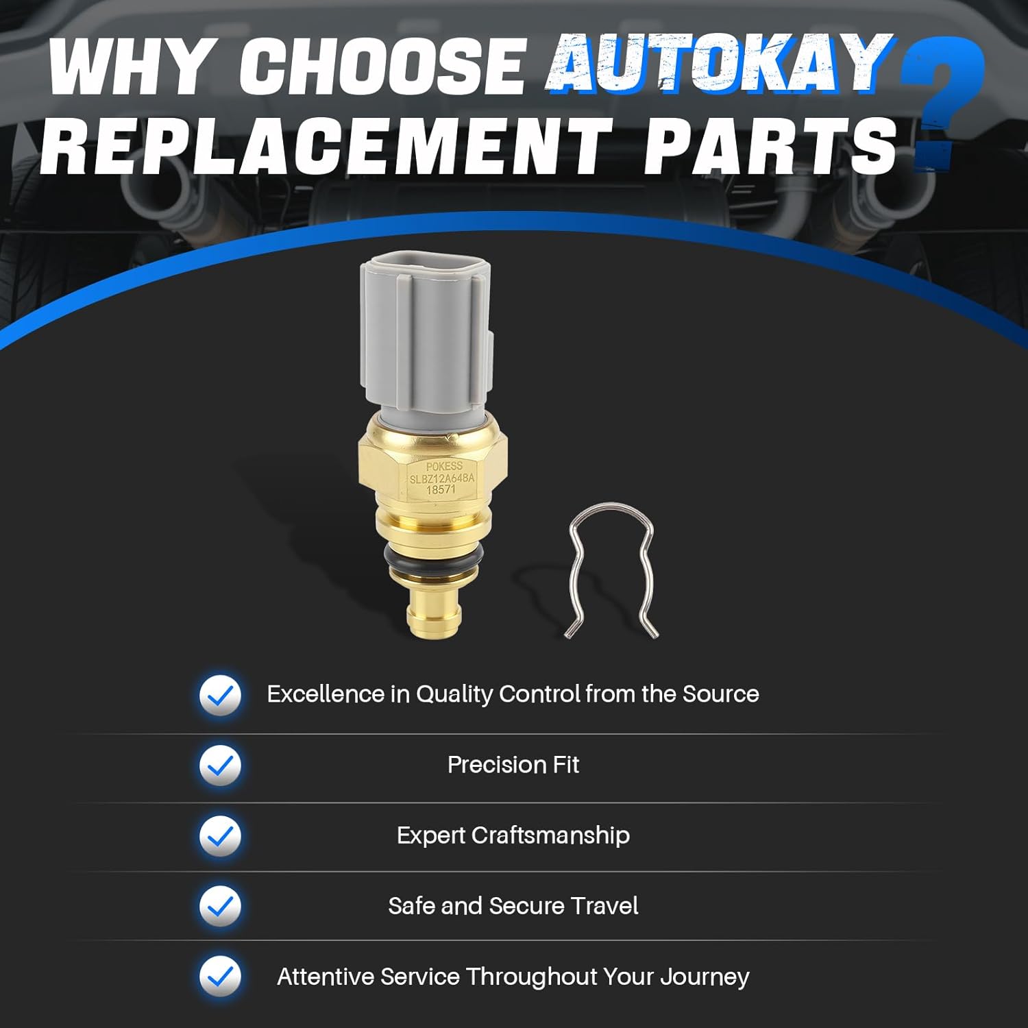 AUTOKAY Engine Coolant Water Outlet Connection With Sensor for Ford RH-225 BM5Z-8592-D