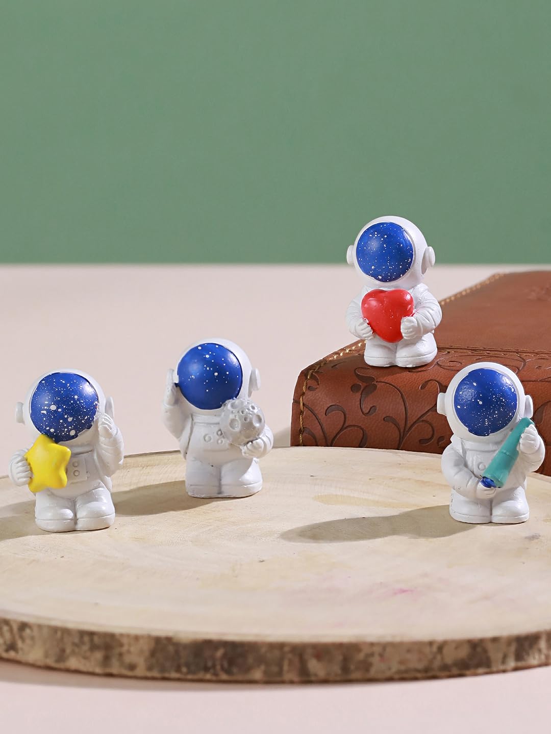 TIED RIBBONS 4 Pcs Astronaut Spaceman Statue Ornament Miniature Garden Decorations Items for Outdoor Balcony Plants Decorative Showpiece Statue Gifts (3.8 cm x 1.7 cm, Resin)-image-39